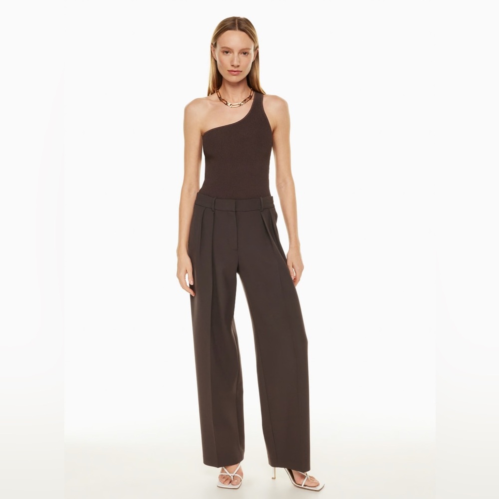 Aritzia | Babaton | Sculpt Knit Cropped One Shoulder Tank | Brown | Large